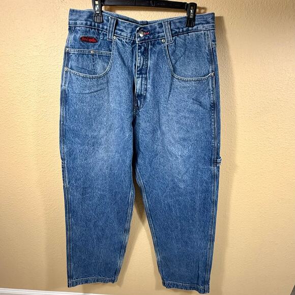 Red Spike Vintage Y2K Mens Cargo Jeans 36x34 Skater Pants - Picture 3 of 12